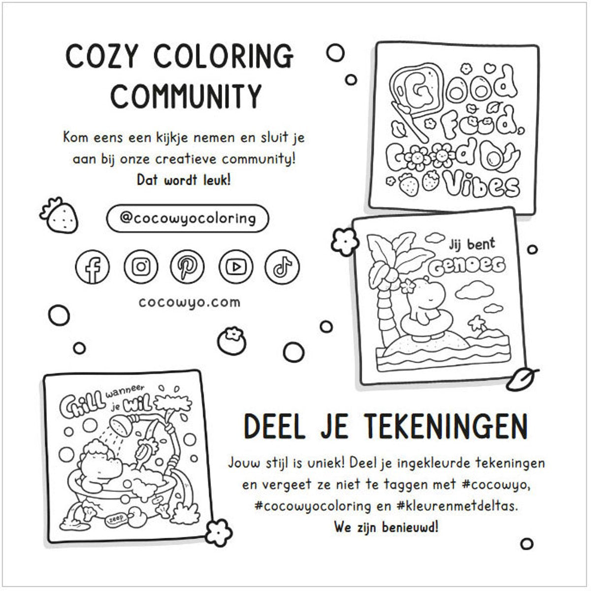 Deltas - kleurboek - Cozy Vibes - Cute & Comfy kleurboek Coco Wyo