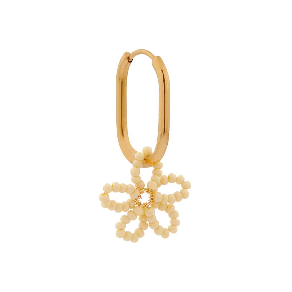Label Kiki - flower beads hoop gold