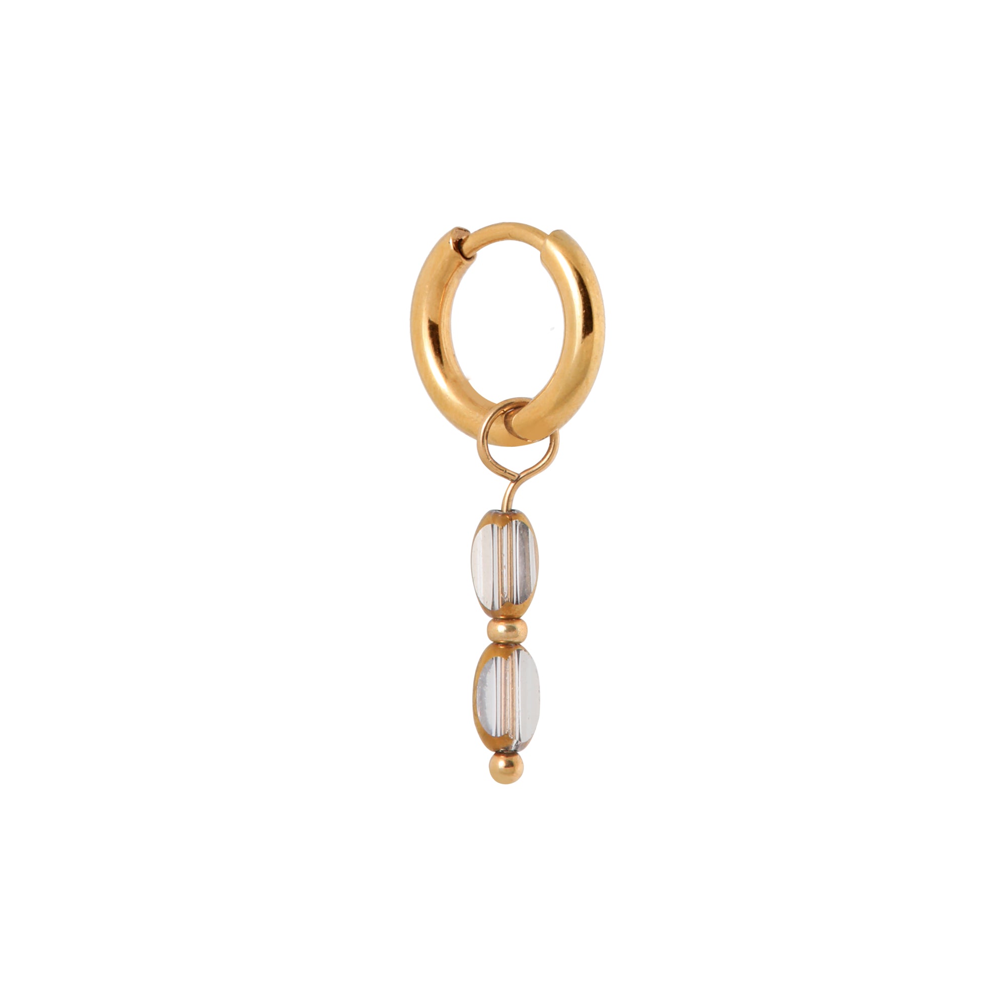 Label Kiki - grey glow hoop gold