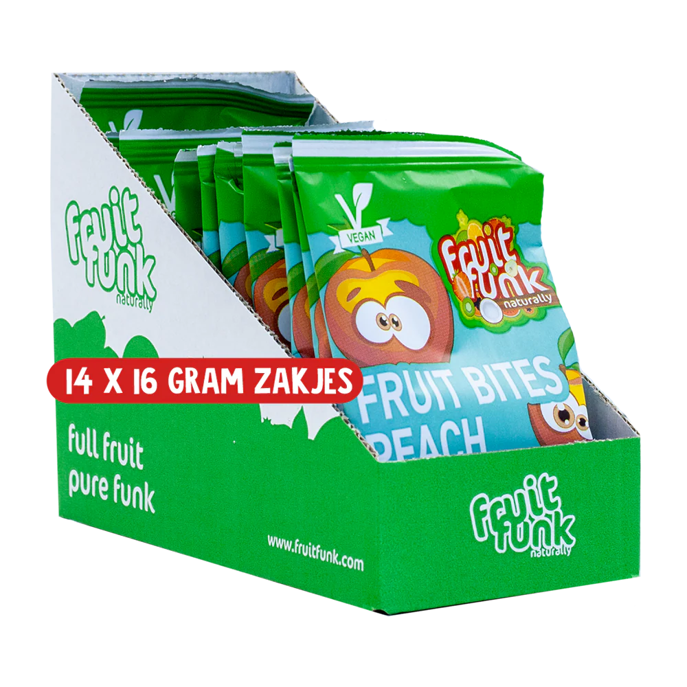 Fruitfunk - happy bag fruit bites 16gr - peach