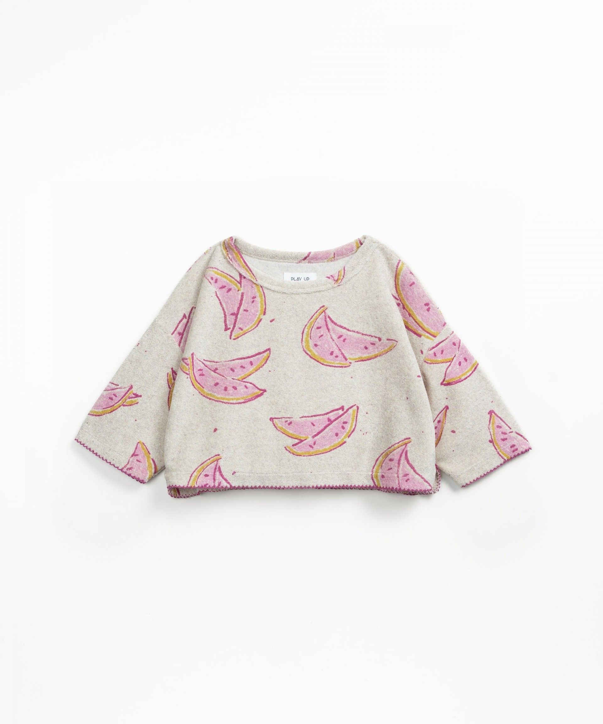 Play Up - printed plush girl sweater - grés