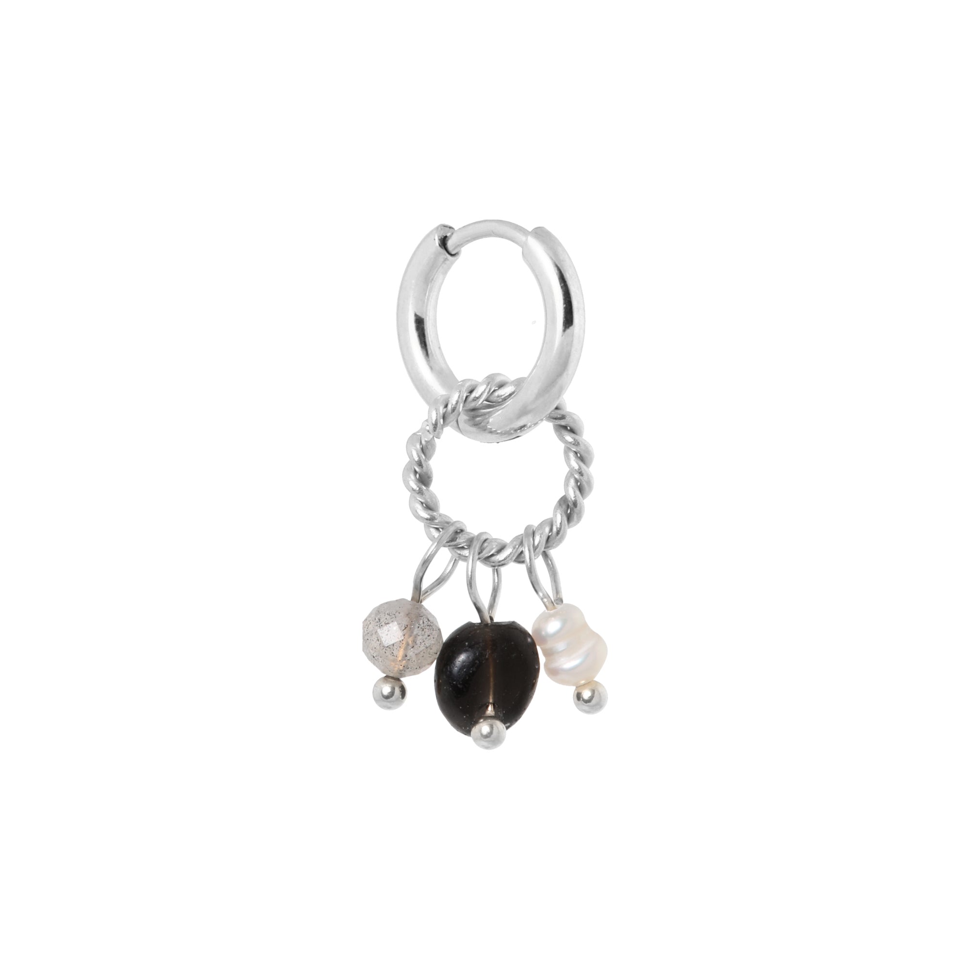 Label Kiki - gemstone 2.0 hoop silver
