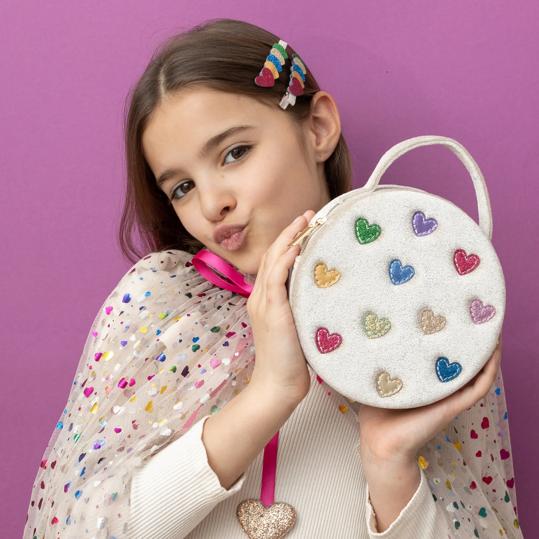 Mimi & Lula - hearts velvet bag