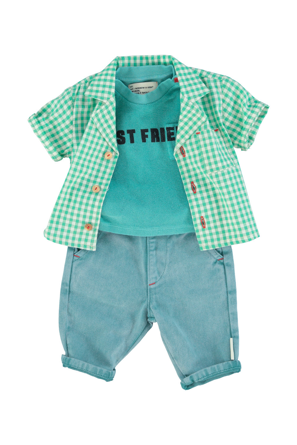 Piupiuchick - baby trousers - washed green