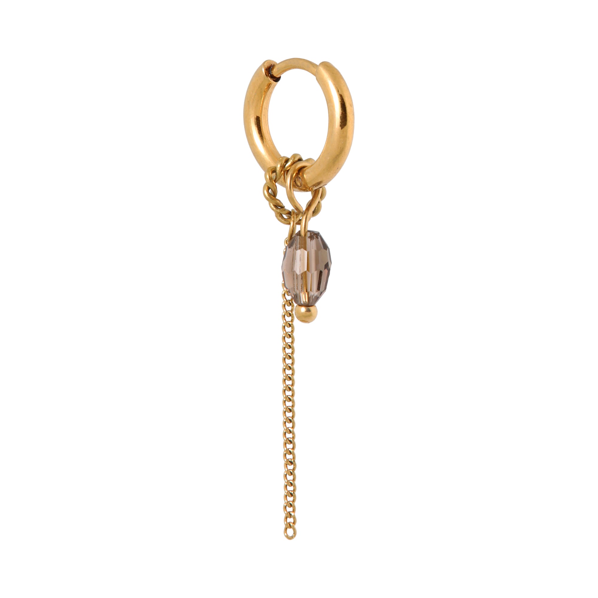 Label Kiki - chain anthracite hoop gold