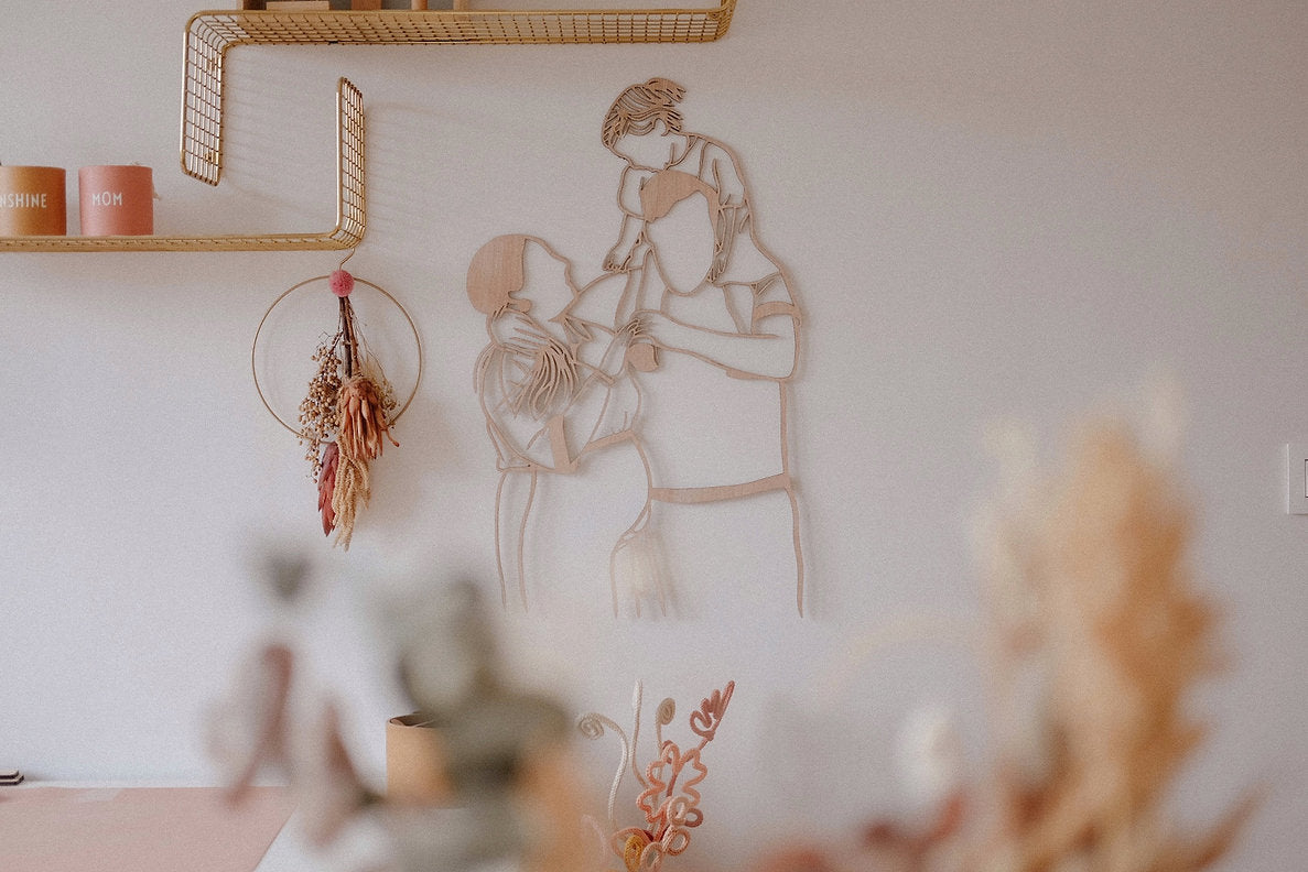 Juuniek - houten lijnportret