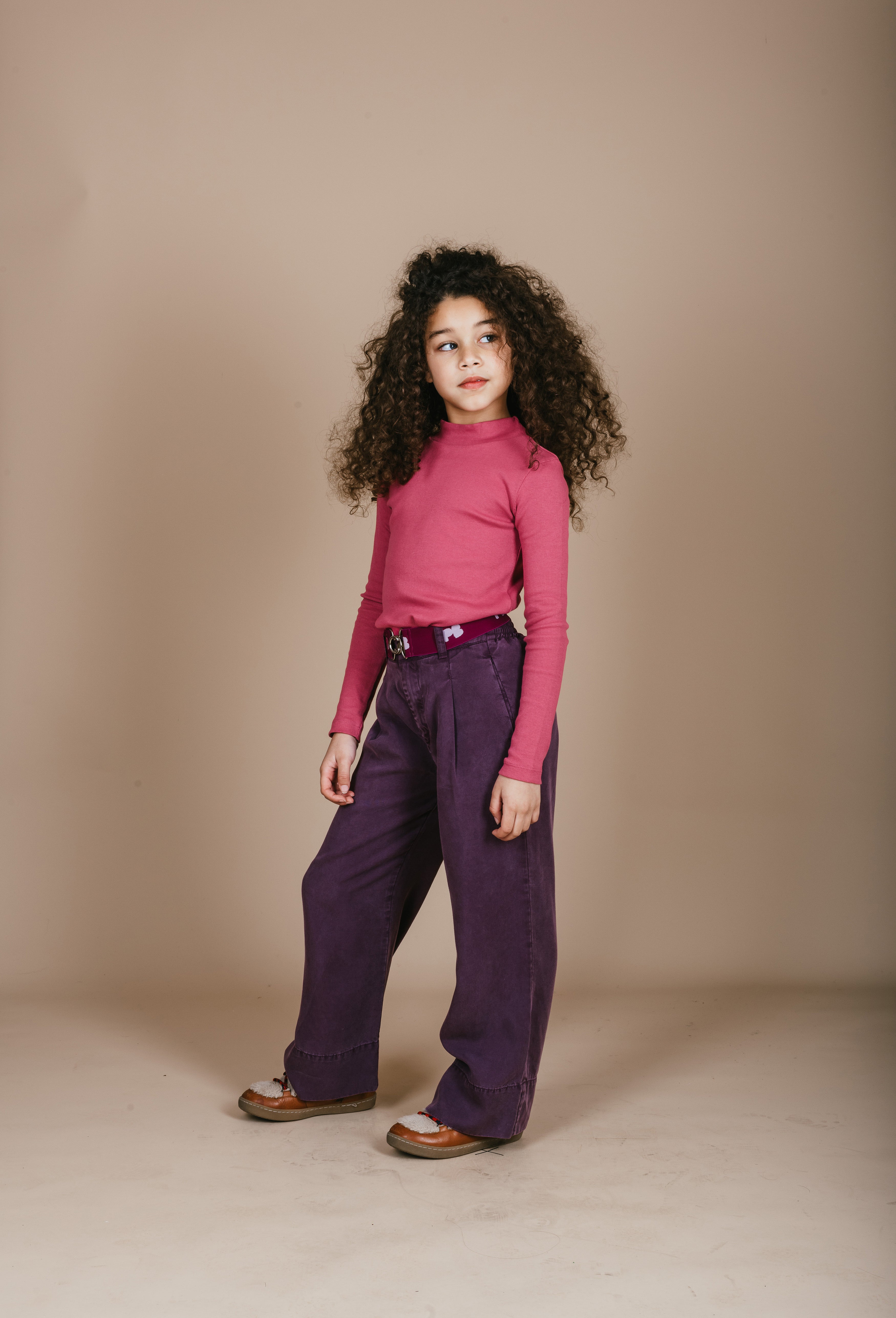 Petit Blush - rib turtle neck  - red violet