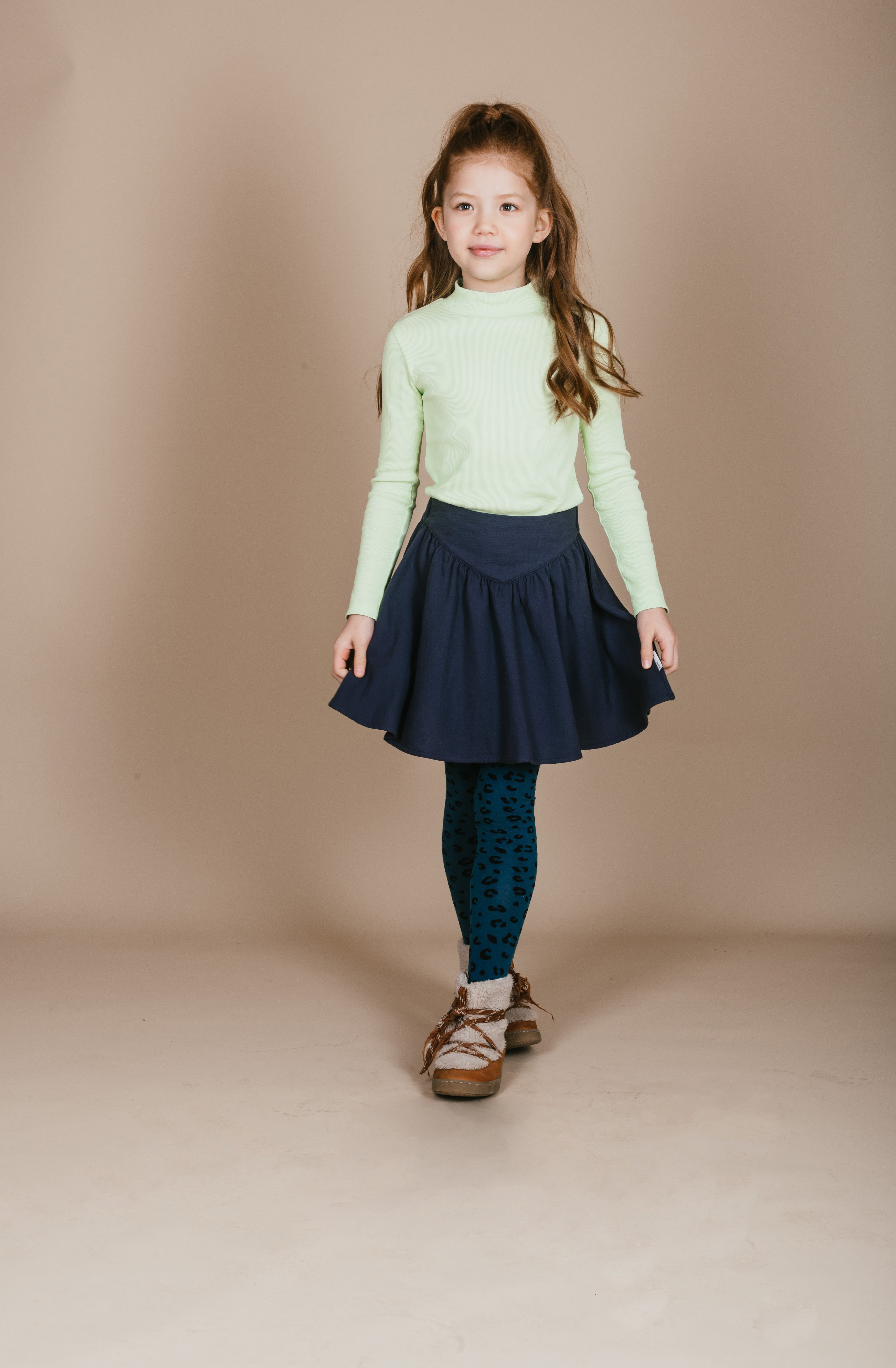 Petit Blush - rib turtle neck  - shadow lime