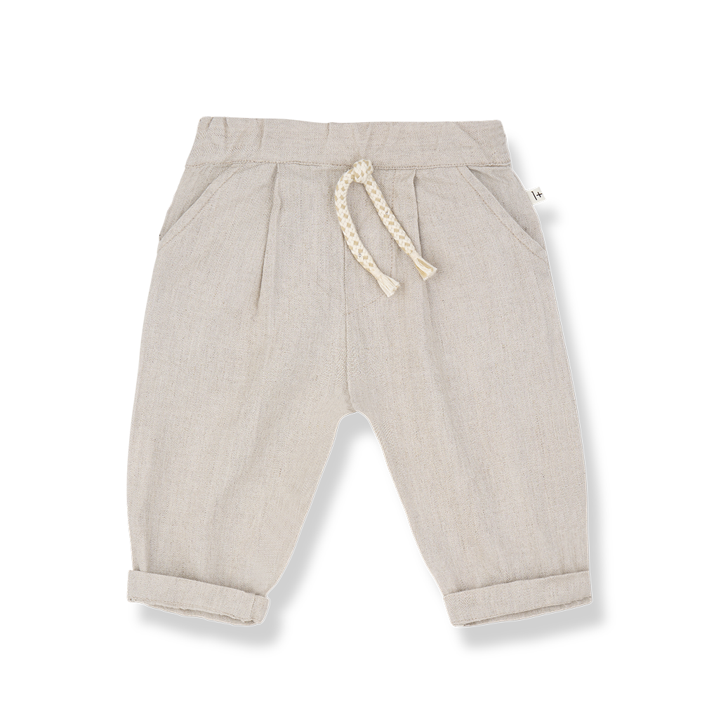 1+ in the family - castell linen broek - beige