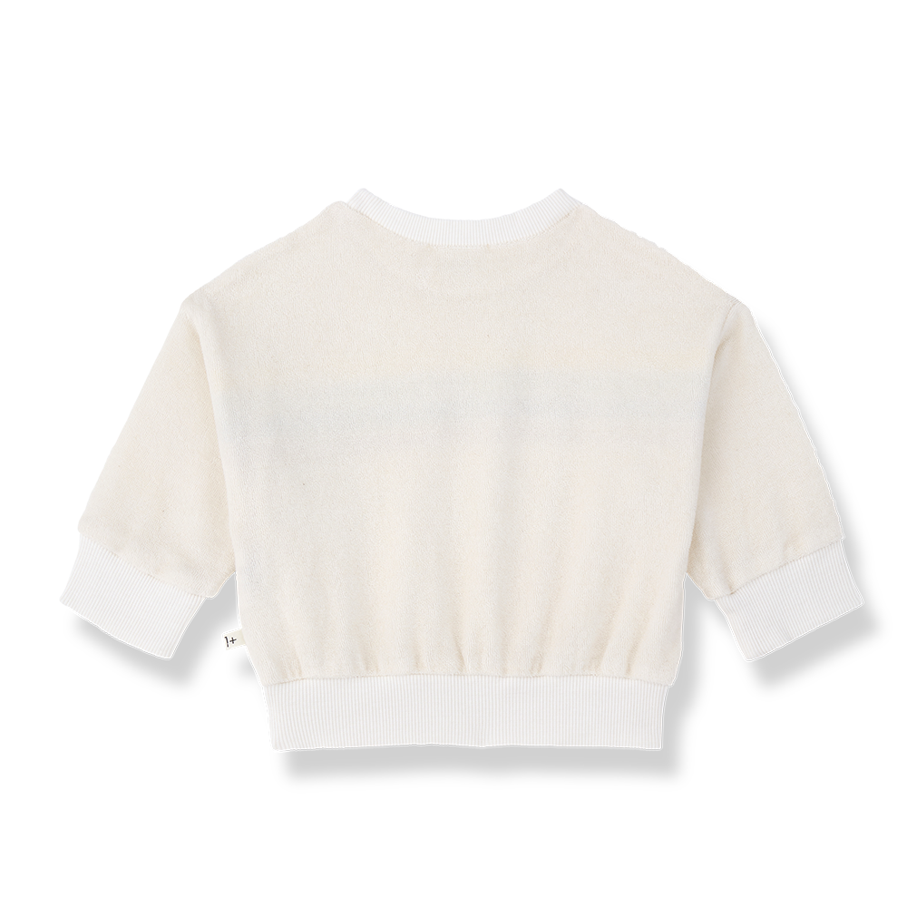 1+ in the family - santanyi terry sweater - off white