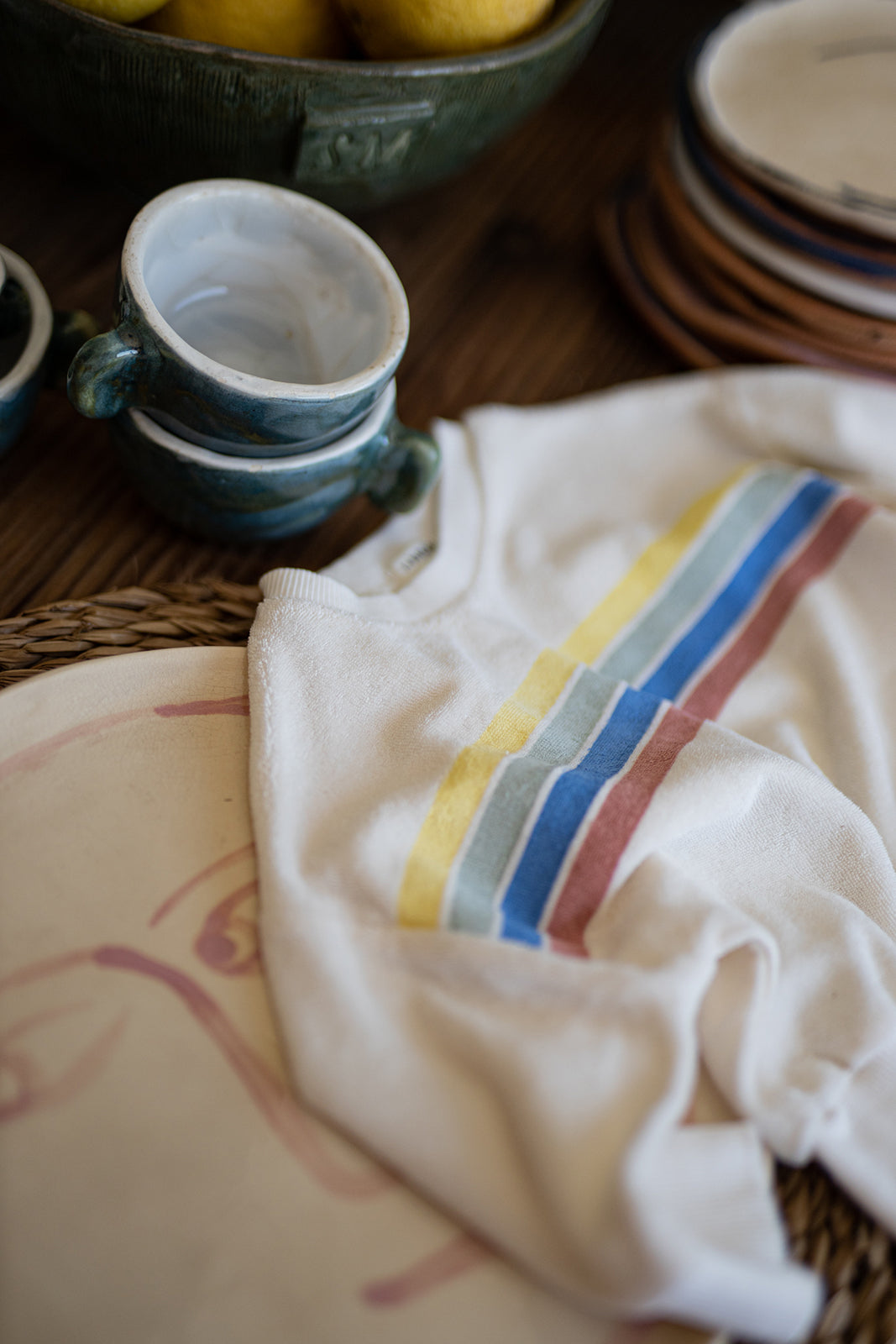 1+ in the family - santanyi terry sweater - off white