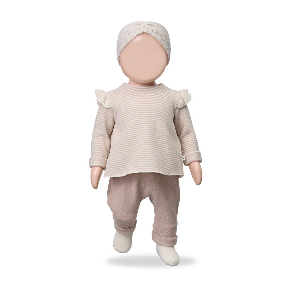 1+ in the family - alain soft fleece broekje - nude