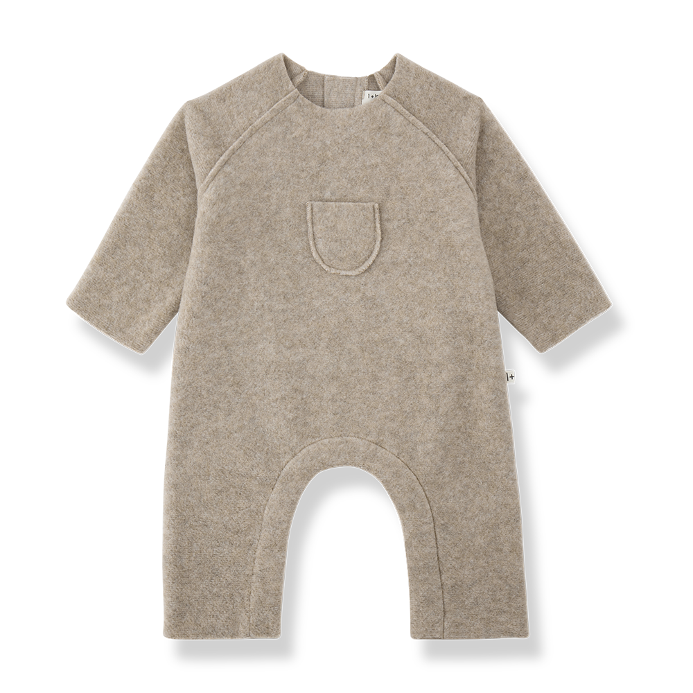 1+ in the family - dijon bamboo polar onesie - beige