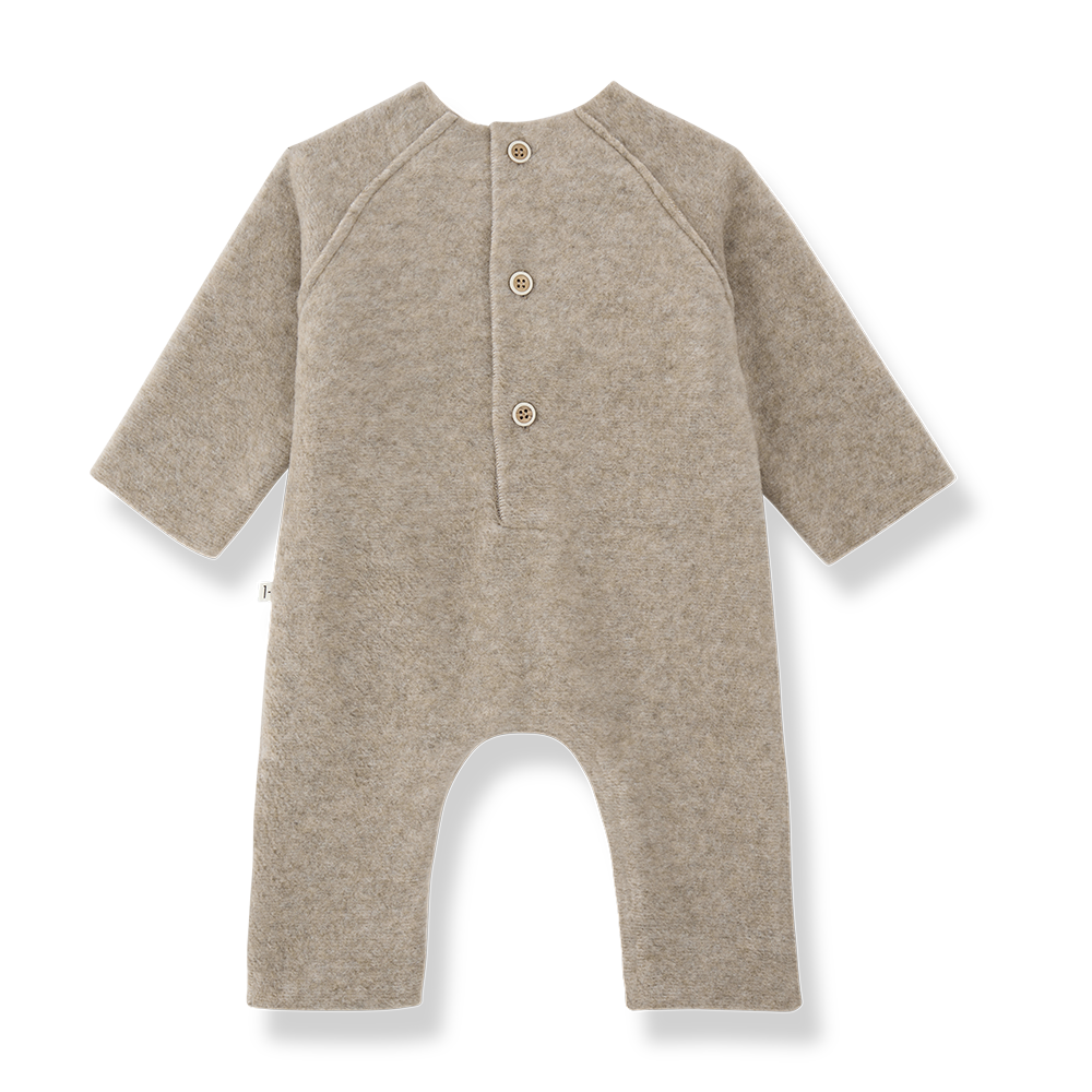 1+ in the family - dijon bamboo polar onesie - beige