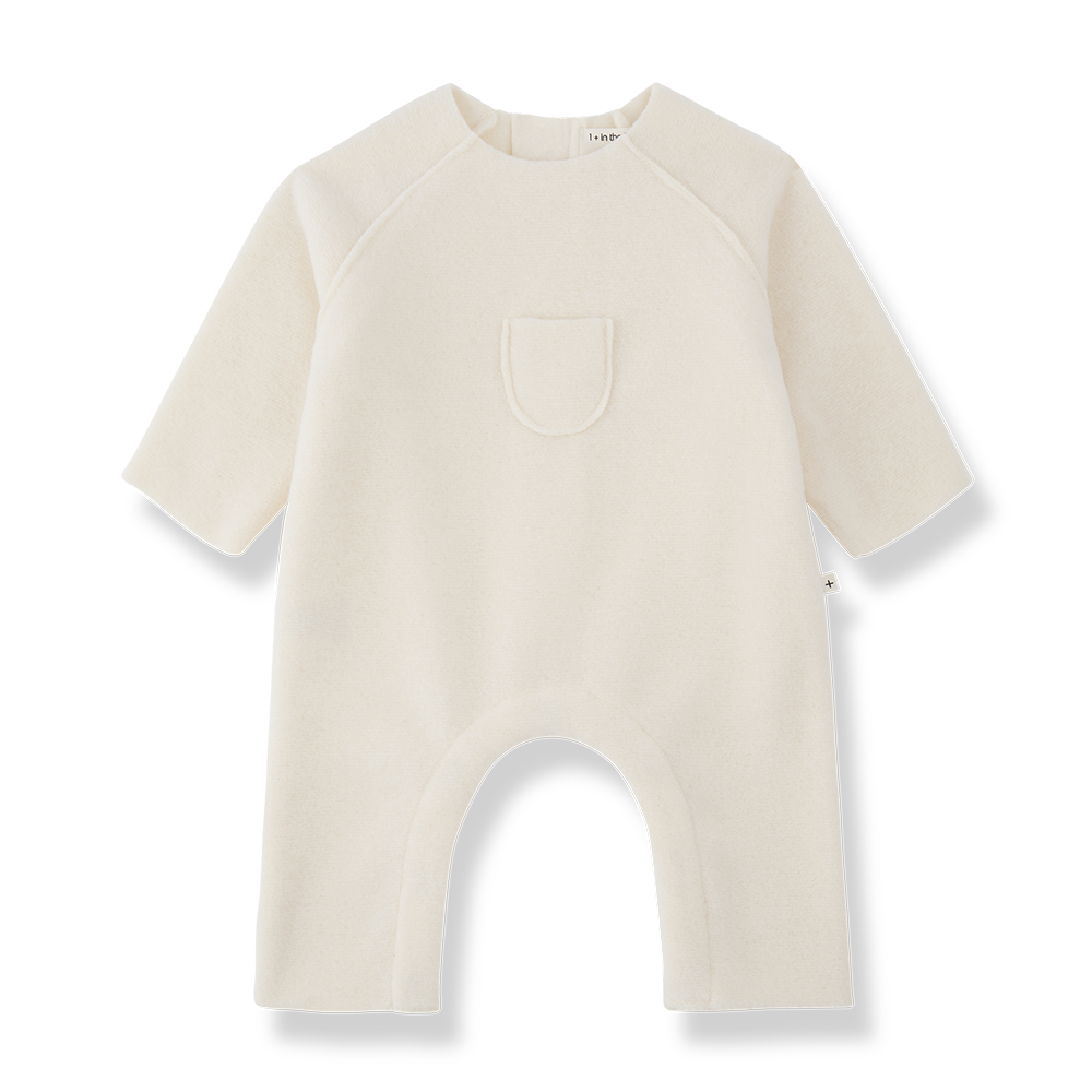 1+ in the family - dijon bamboo polar onesie - ecru
