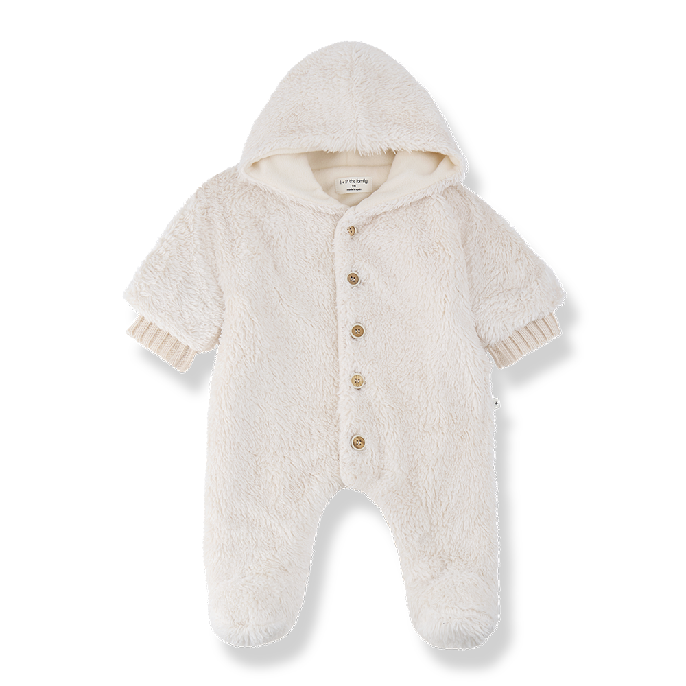 1+ in the family - nice soft furry jas - ecru