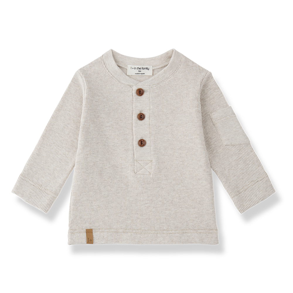 1+ in the family - cuneo rib jersey longsleeve - rice