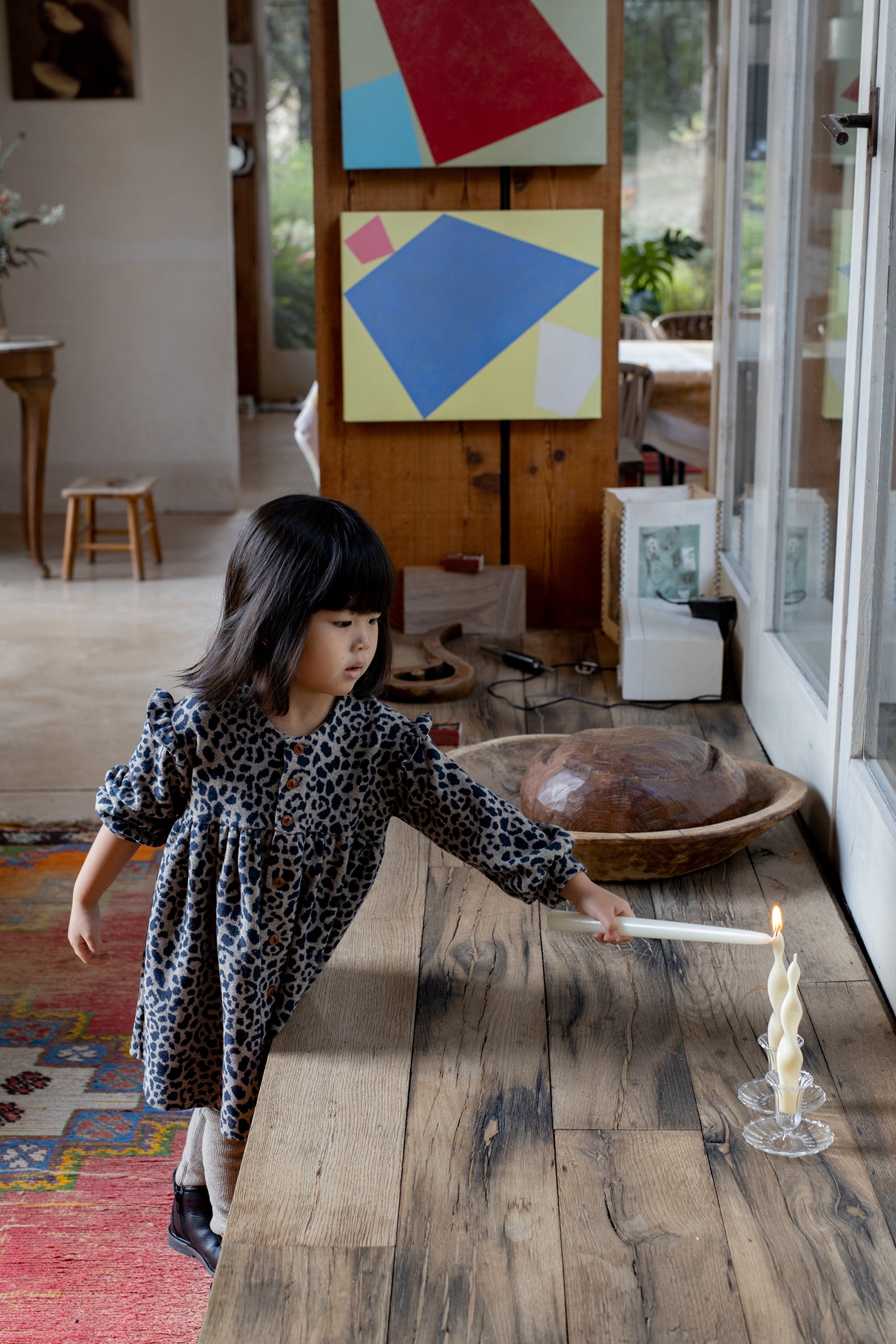 1+ in the family - matera jacquard fleece jurk - blue