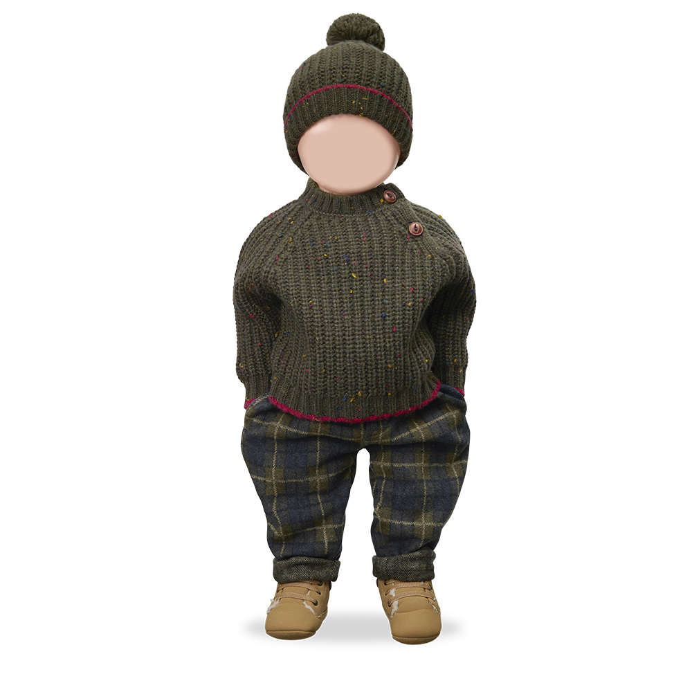 1+ in the family - churchill scottish check broekje - blue