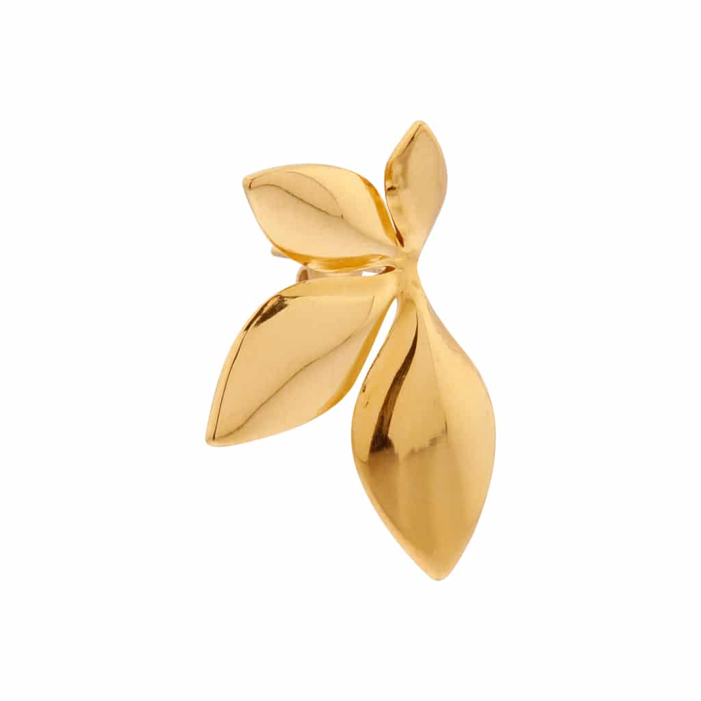 Label Kiki - half flower hoop gold