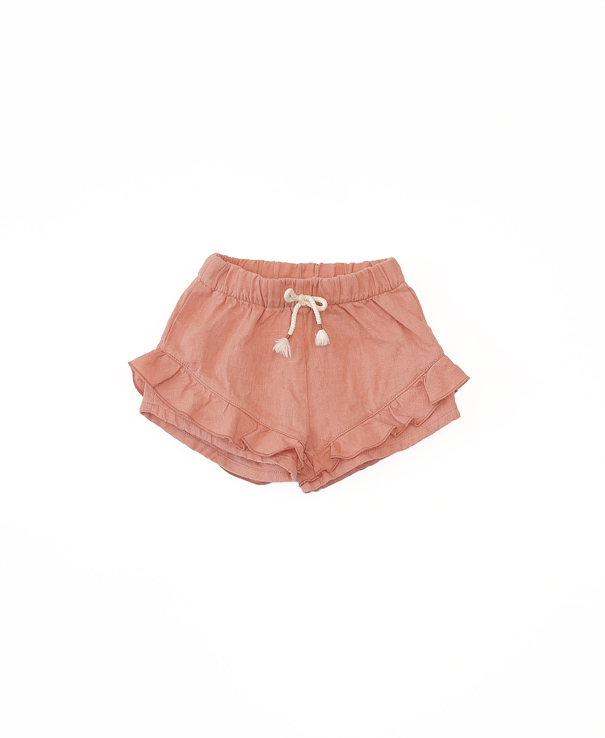 Play Up - linen shorts - coral