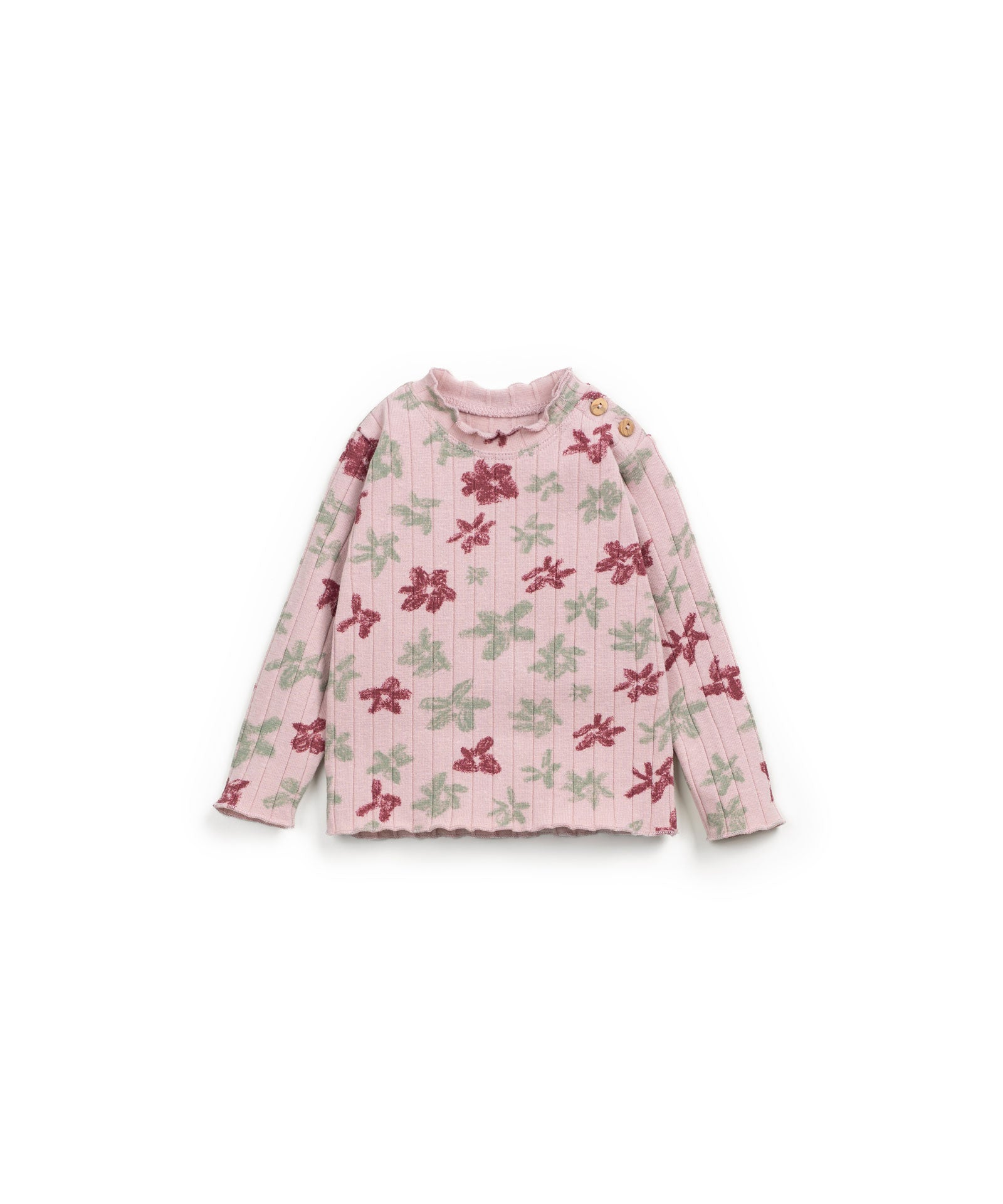 Play Up - printed rib LS shirt - rose