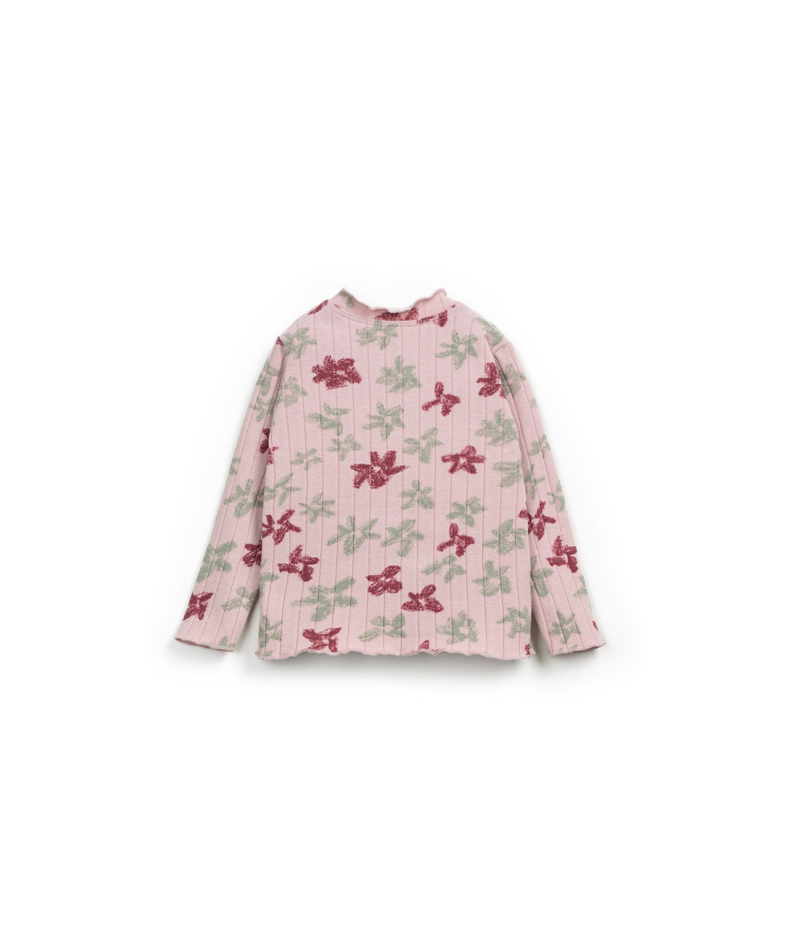 Play Up - printed rib LS shirt - rose