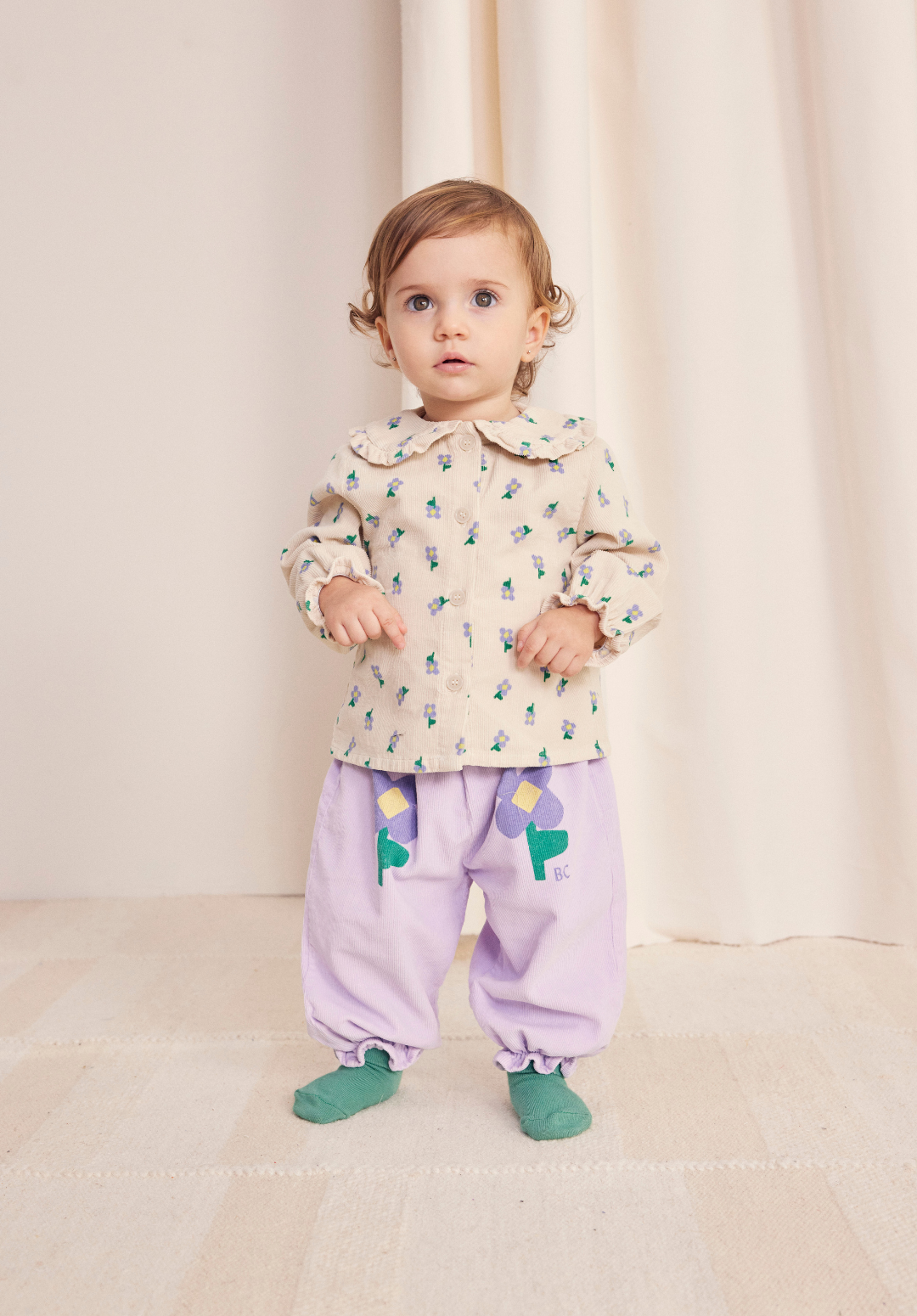 Bobo Choses - pansy flower all over blouse - offwhite