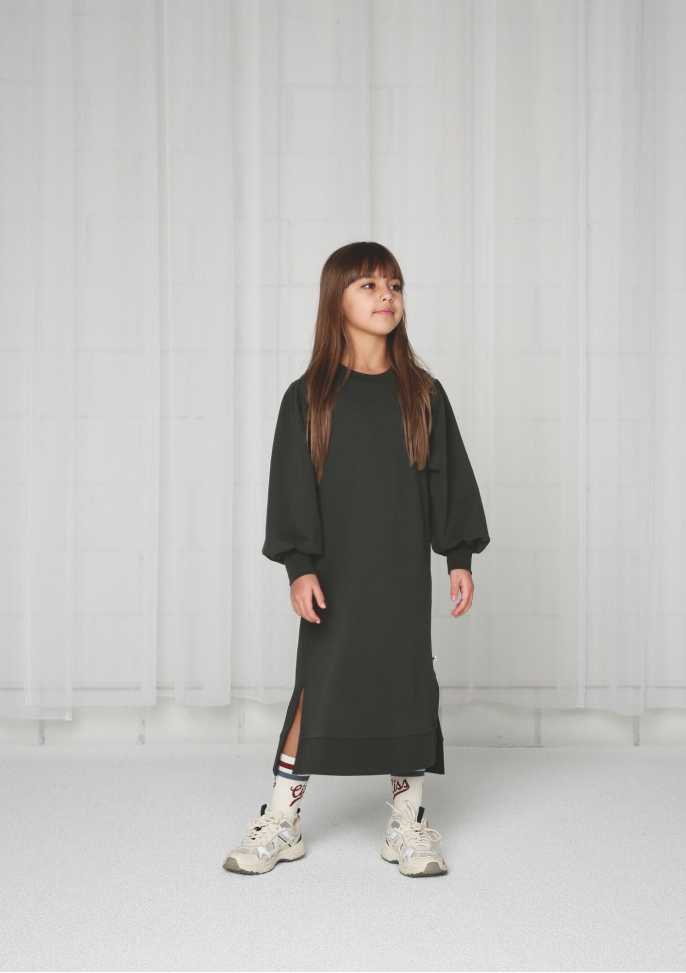 Cos I Said So - puff sleeve sweater dress - peat