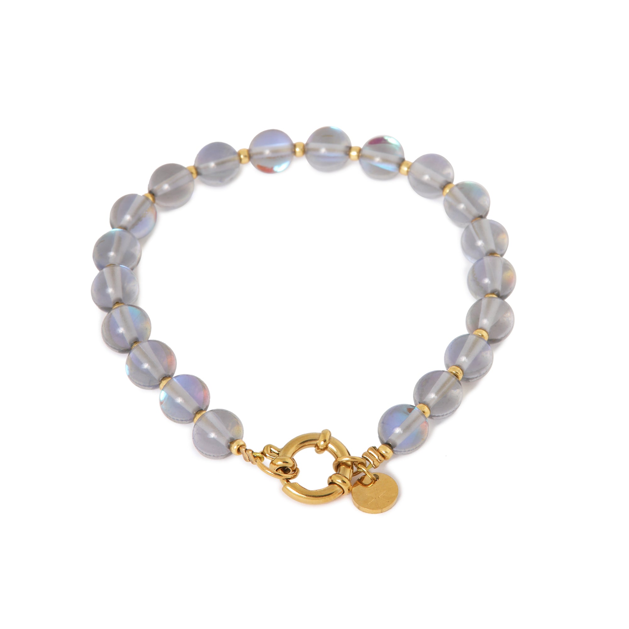 Label Kiki - grey flame bracelet gold