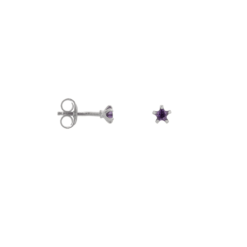 Label Kiki - purple star silver