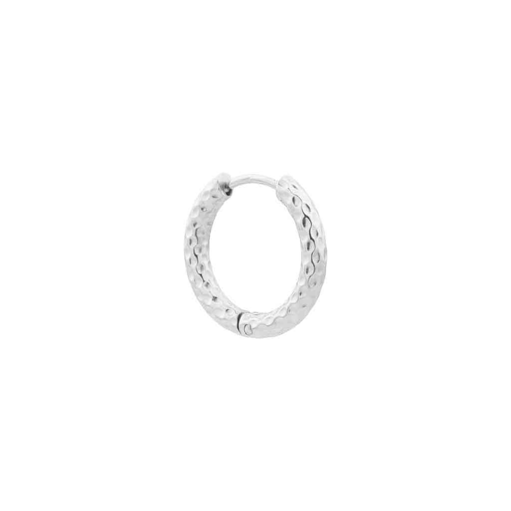 Label Kiki - hilly medium hoop silver