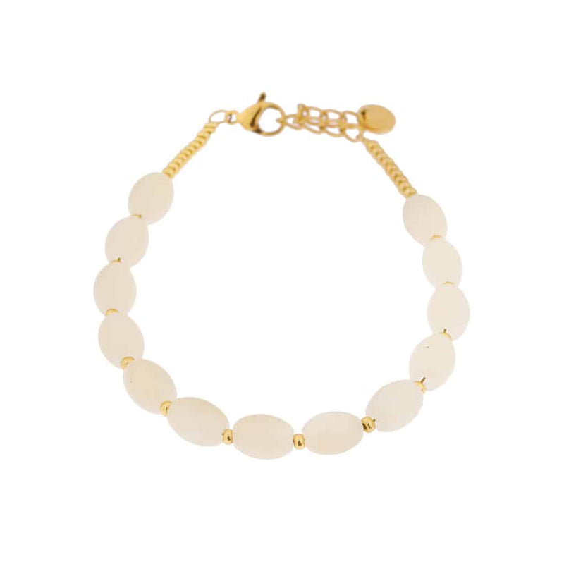 Label Kiki - white lily bracelet gold