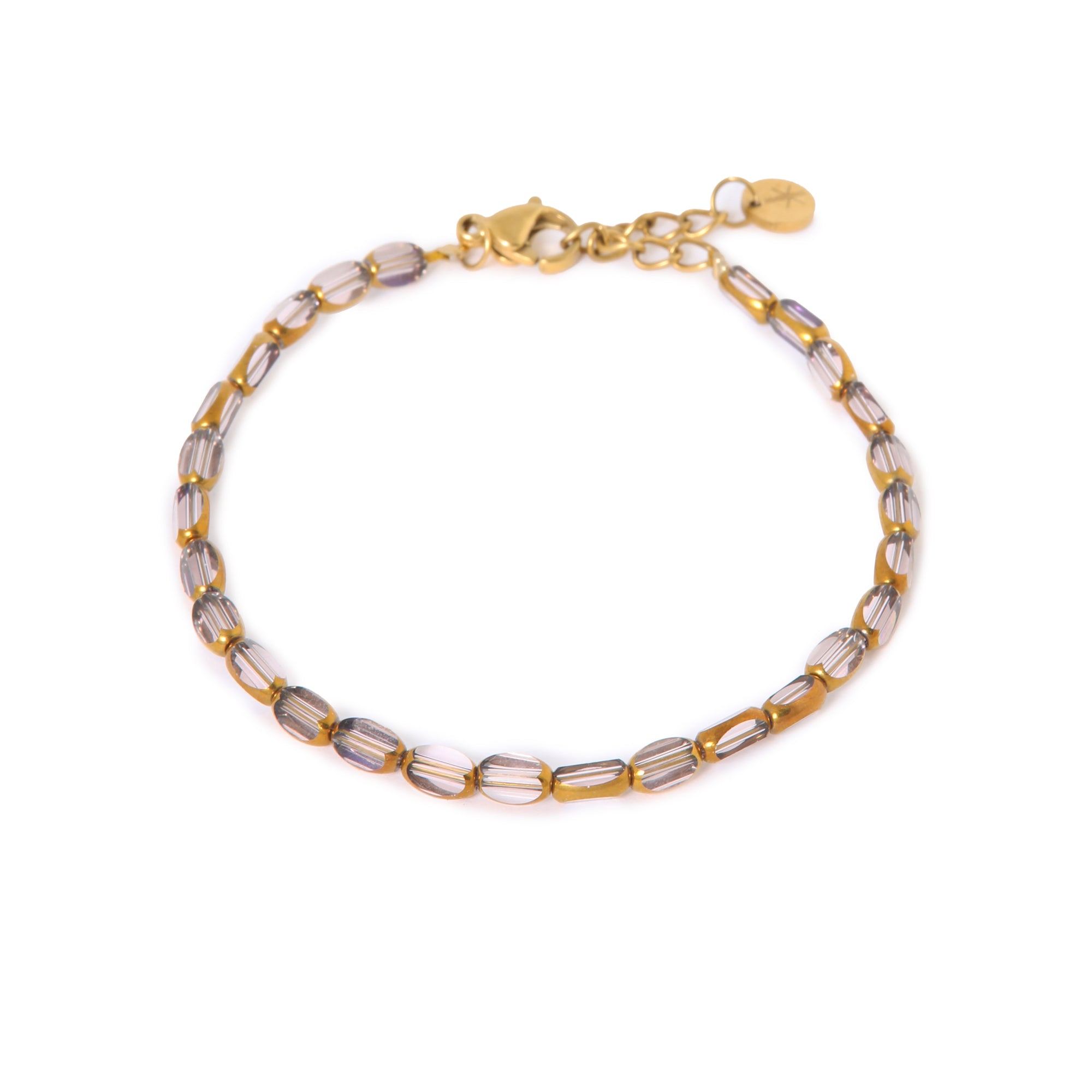 Label Kiki - grey glow bracelet gold