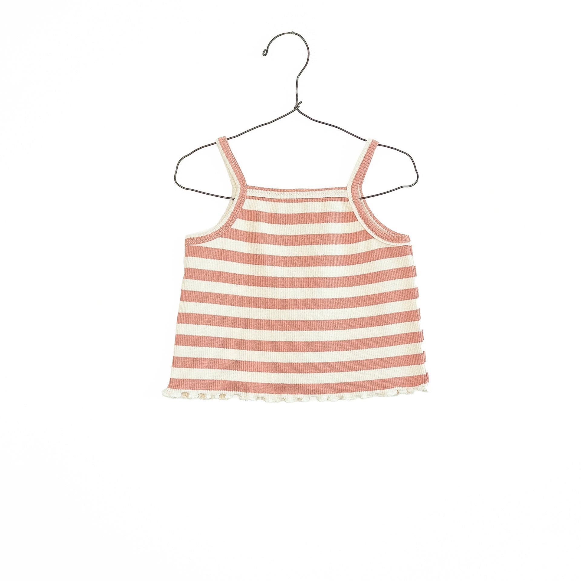 Play Up - striped rib top - coral