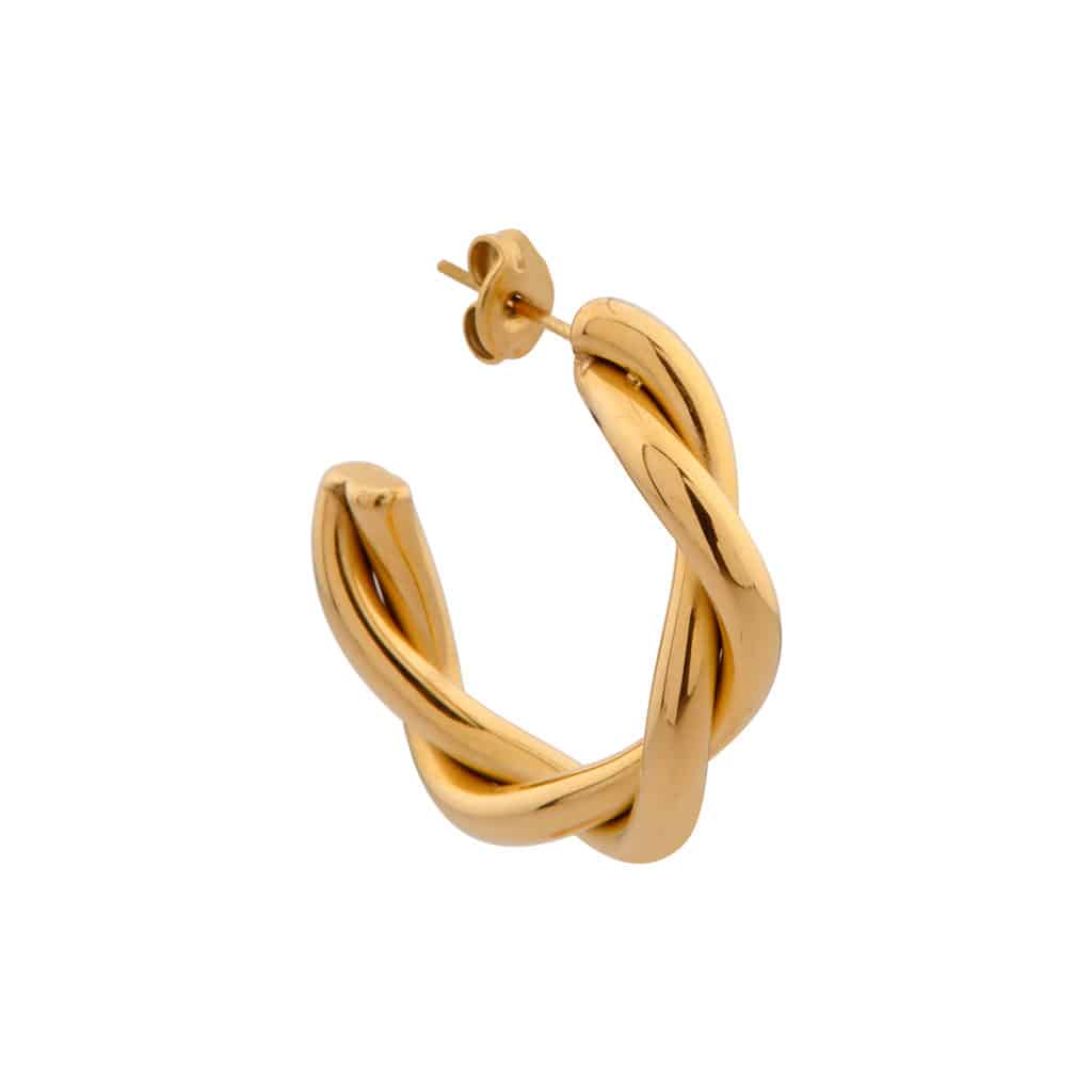 Label Kiki - big braided hoop gold