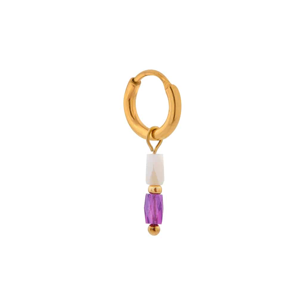 Label Kiki - terra purple hoop gold