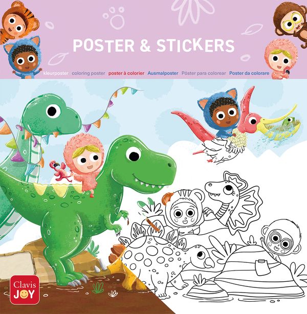 Clavis - kleurposter - dinosaurus