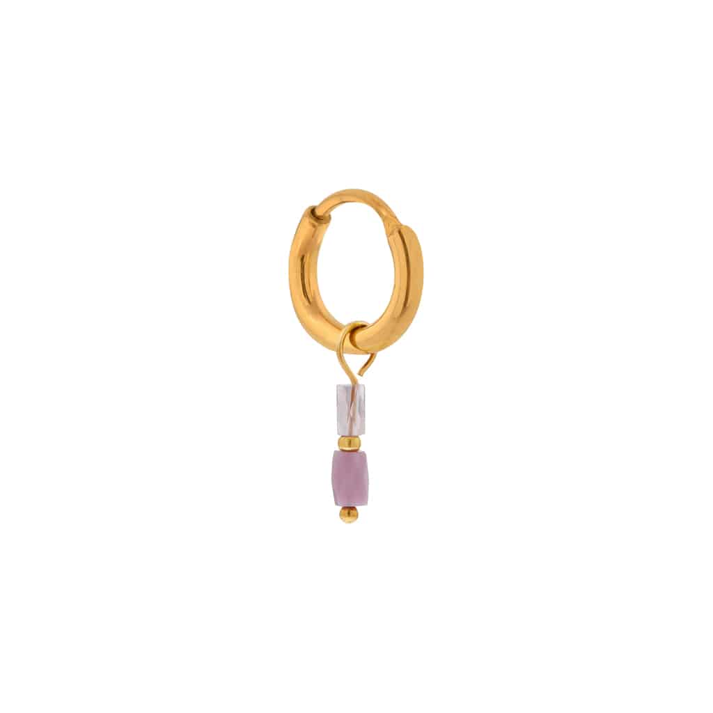 Label Kiki - terra lilac hoop gold