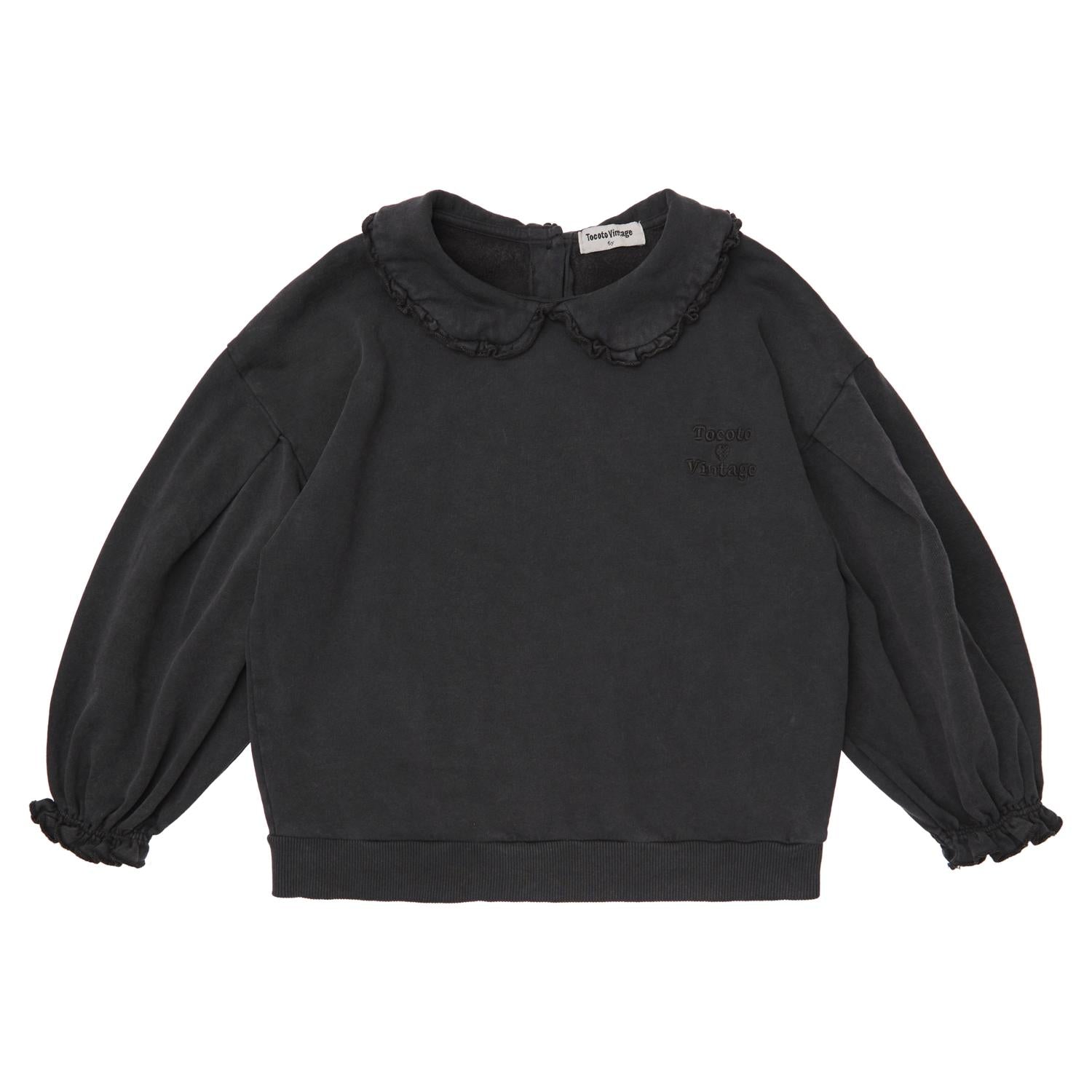 Tocoto Vintage - bobo collar sweatshirt - dark grey