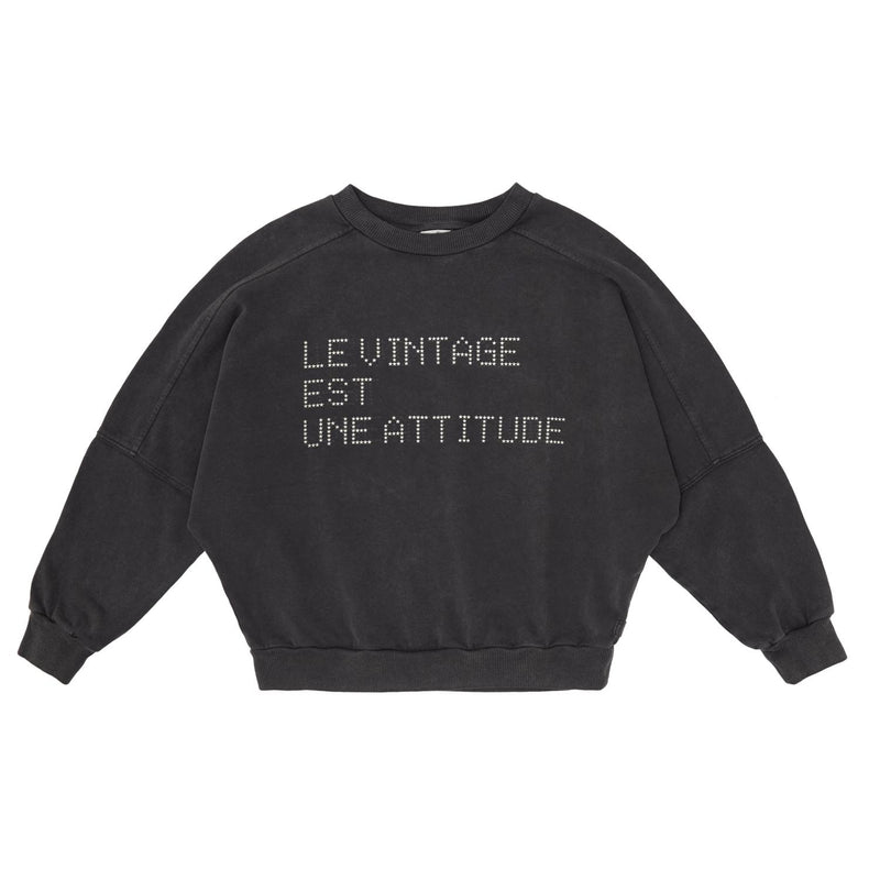 Tocoto Vintage - "attitude" sweatshirt - dark grey