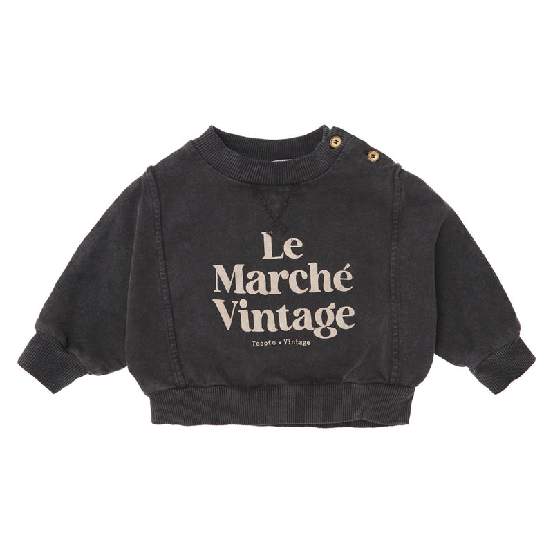 Tocoto Vintage - sweatshirt "Le marche vintage" baby - dark grey