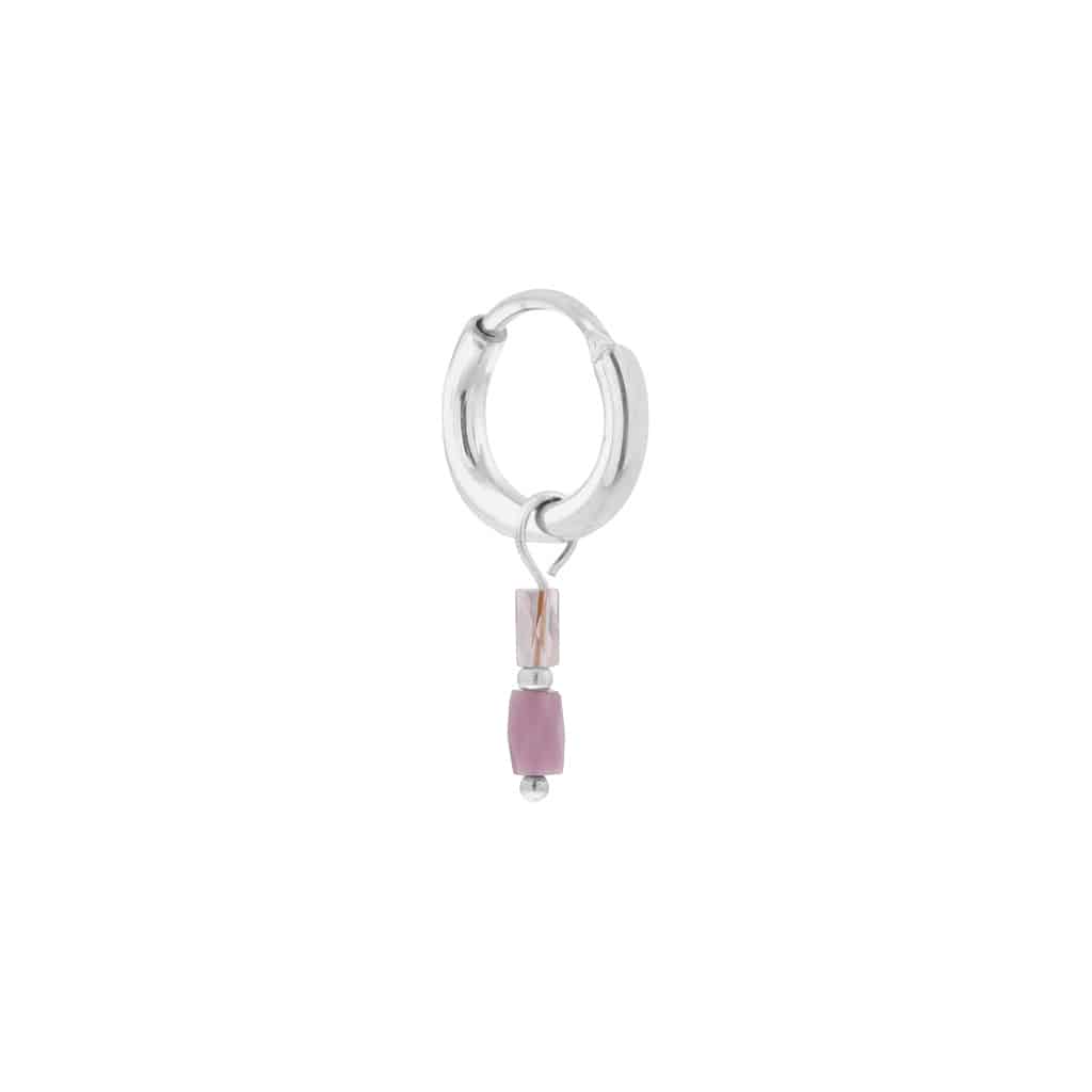 Label Kiki - terra lilac hoop silver