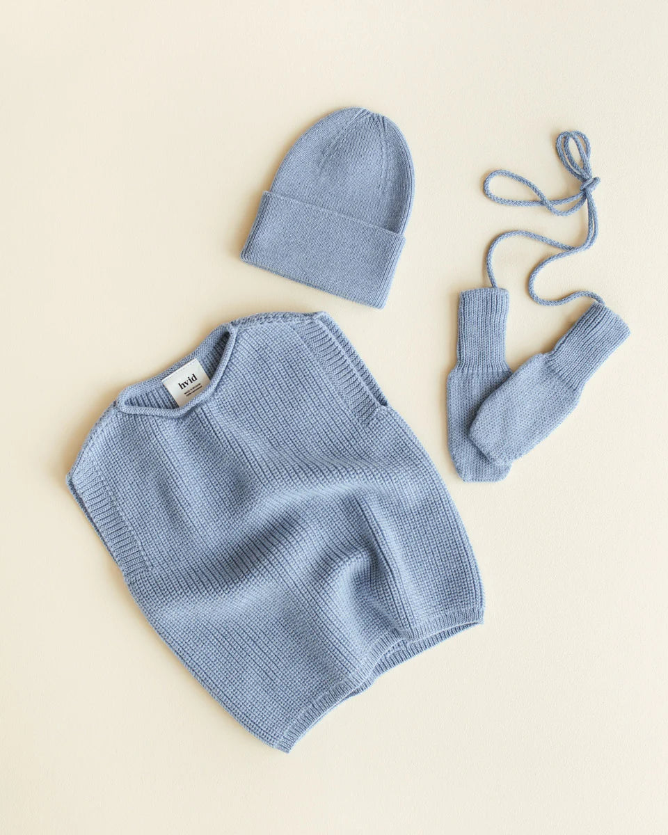 Hvid - mittens fiza - light blue