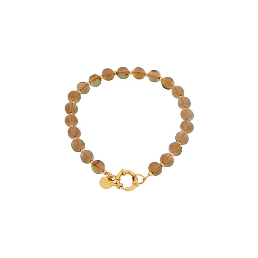 Label Kiki - brown flame bracelet gold