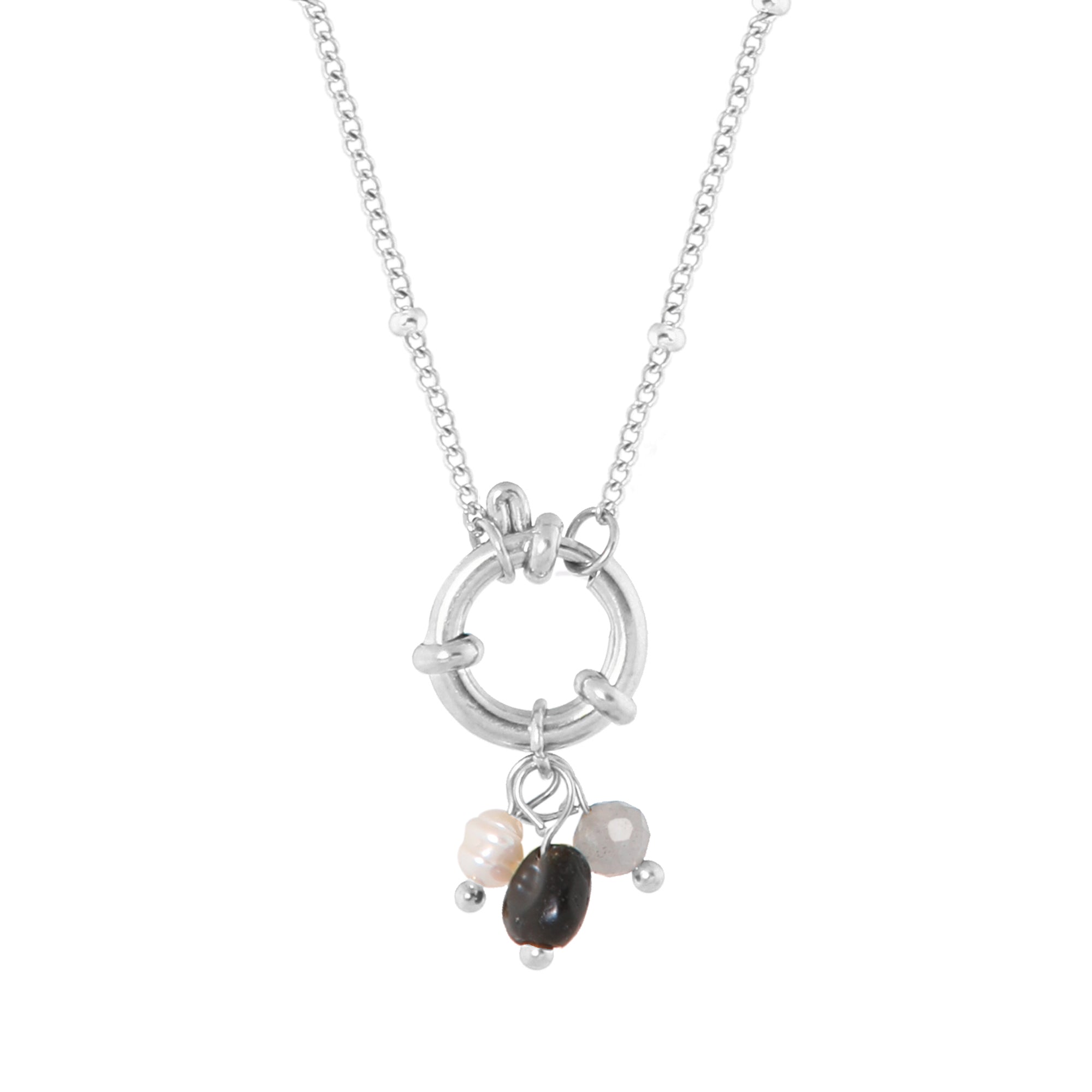 Label Kiki - gemstone 2.0 necklace silver