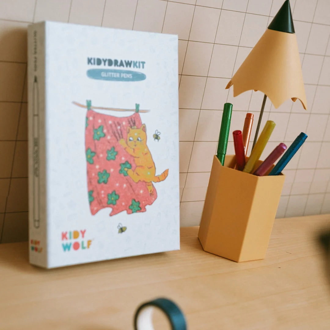 Kidywolf - kidydraw pad - kit glitterstiften