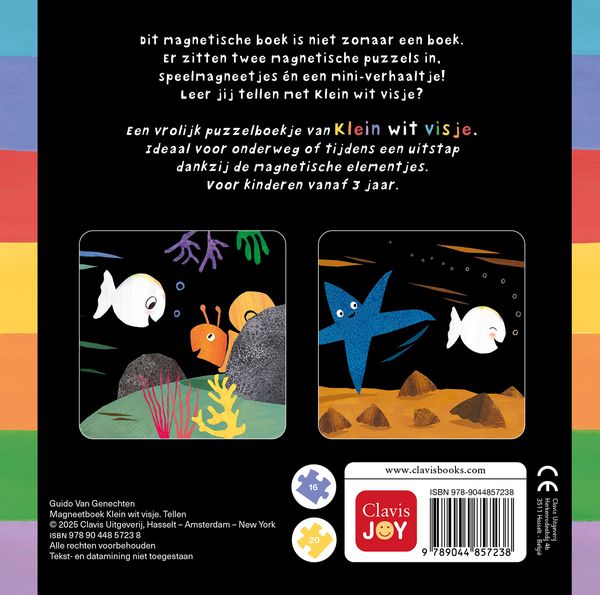 Clavis - magneetboek klein wit visje - tellen