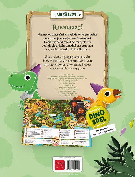 Clavis - boek - dinosafari, het grote dinozoekboek
