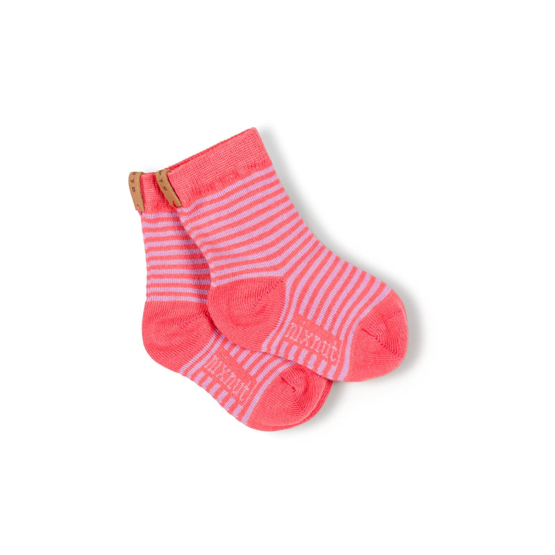 Nixnut - stripe socks - coral stripe